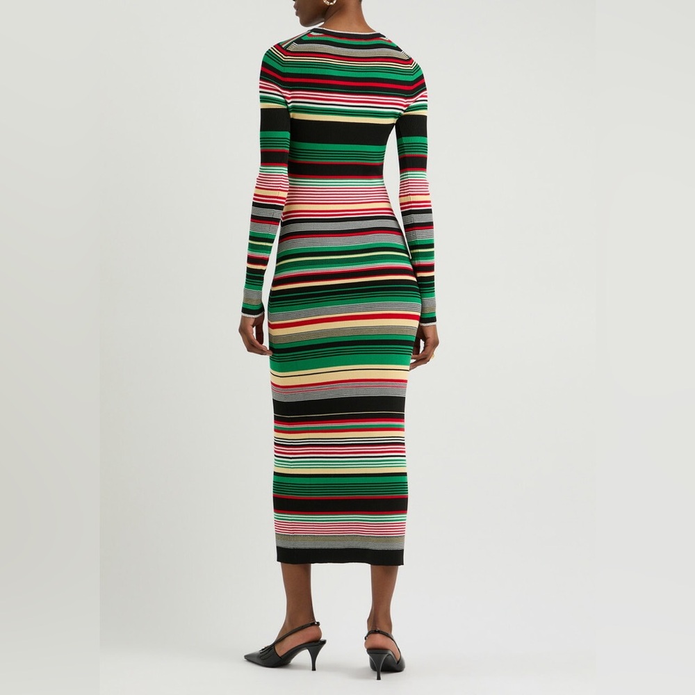 Paco Rabanne Rabanne Striped Rib-Knit Maxi Dress - Picture 7 of 7
